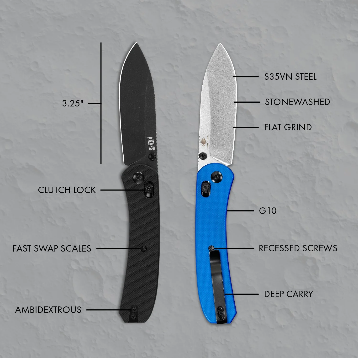 Lander 2 Pocket Knife - Blue G10 - Clutch Lock - Image 5